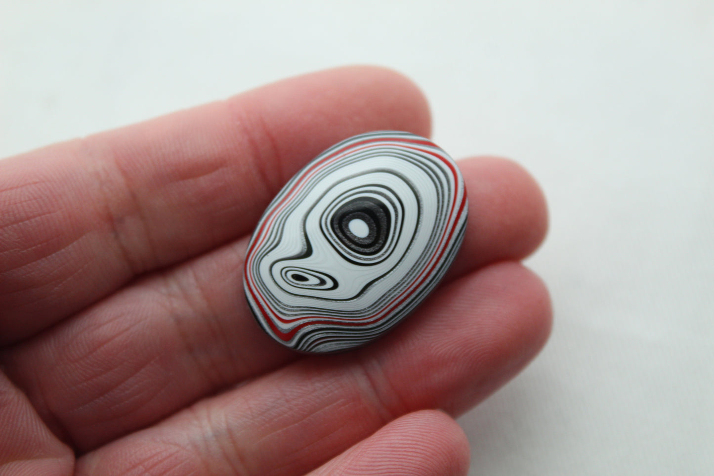 Fordite Cabochon oval white green black