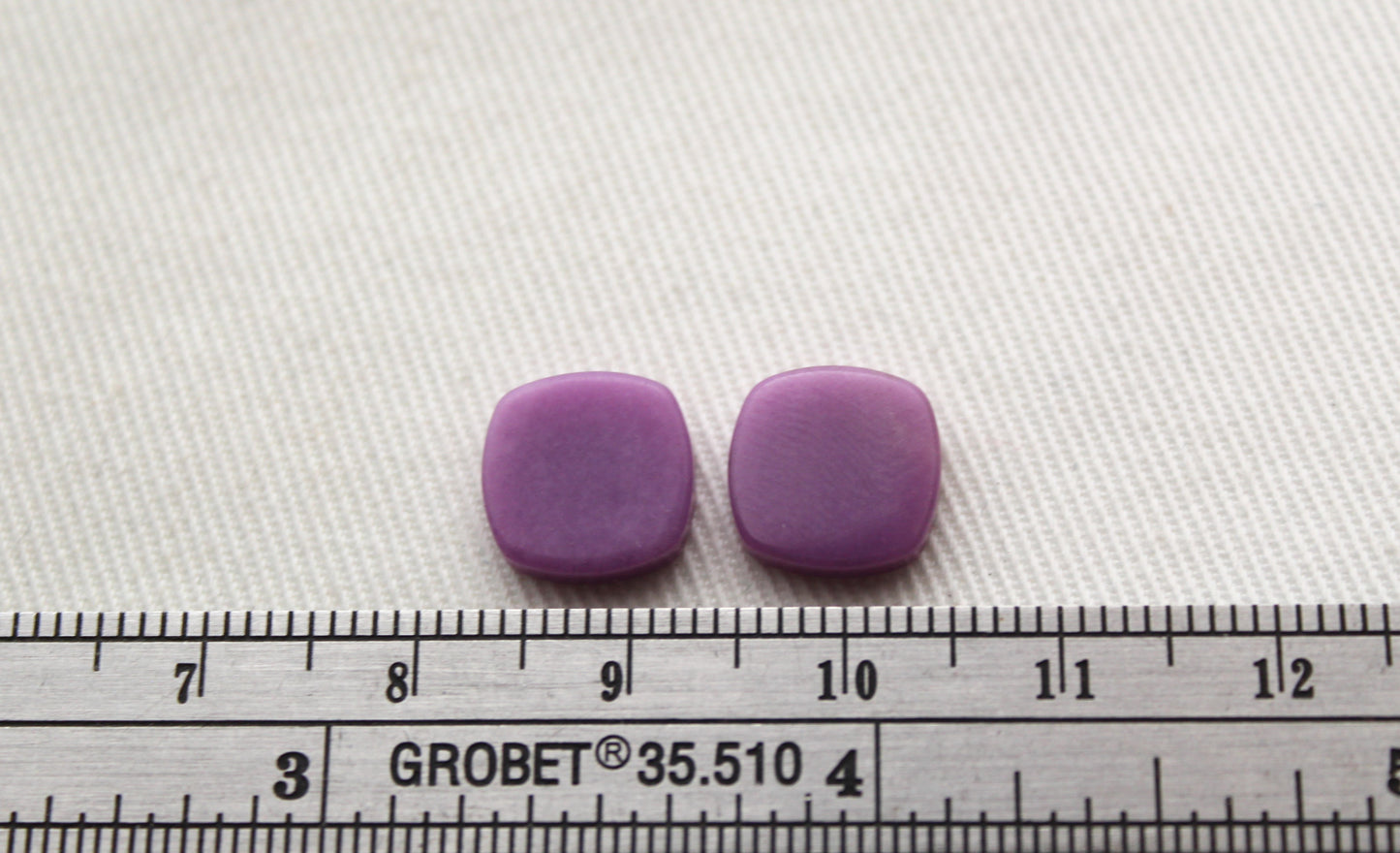 TWO square cushion phosphosiderite flat Cabochons 10MM