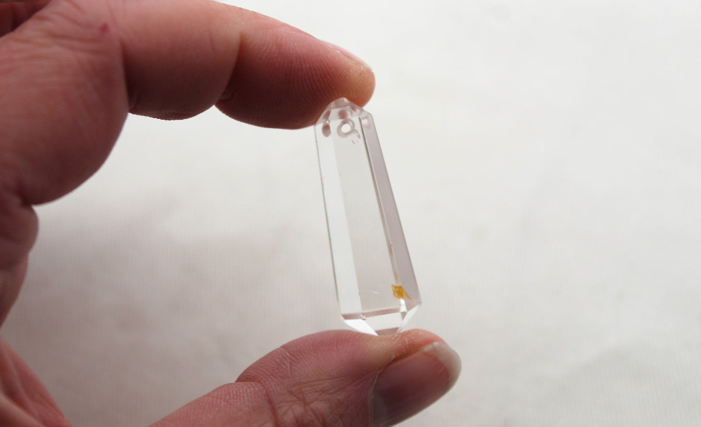 Crystal Quartz double point Tower gemstone pendant size DRILLED