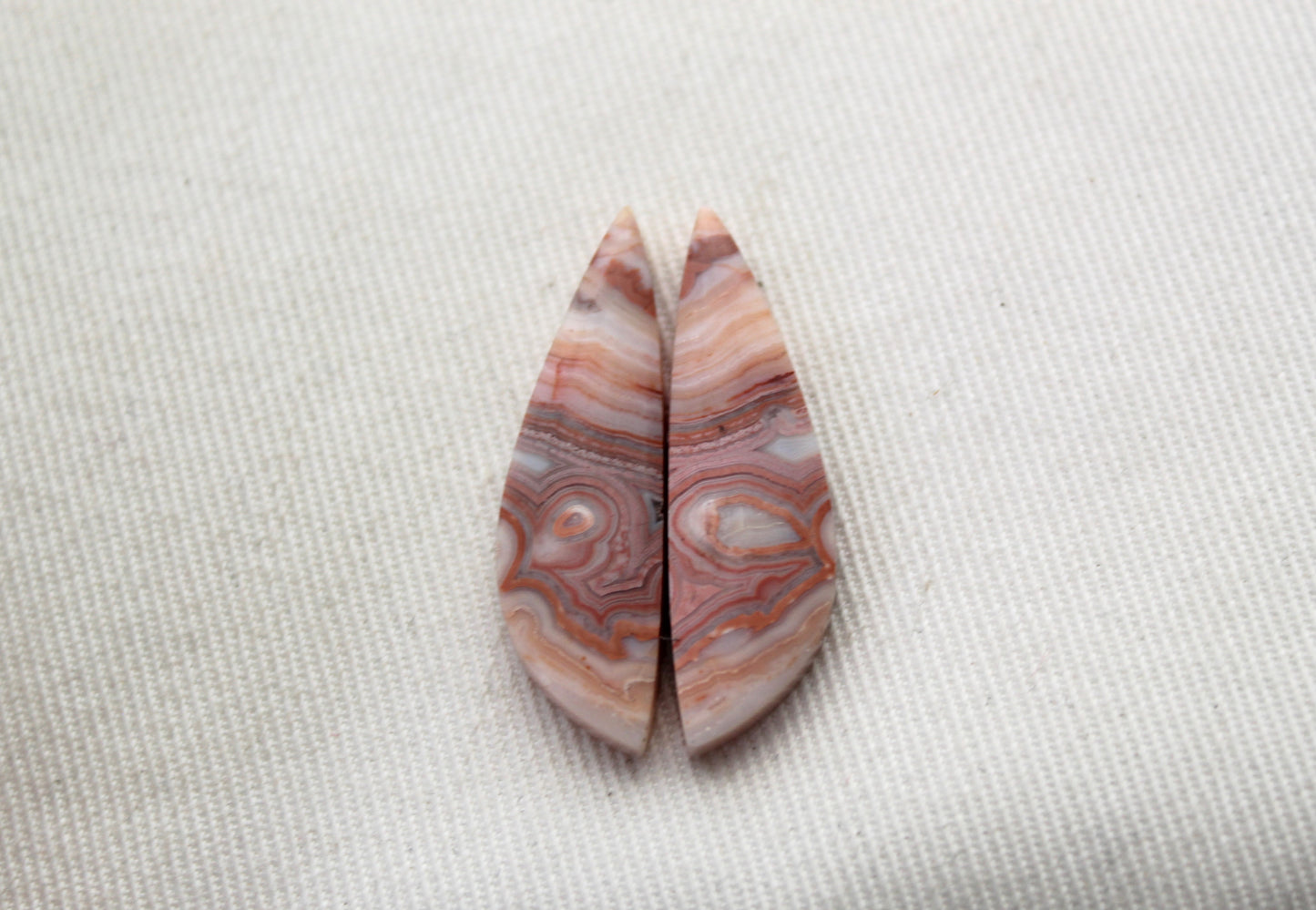 Banded Agates Cabochons Gemstone Pair multicolors