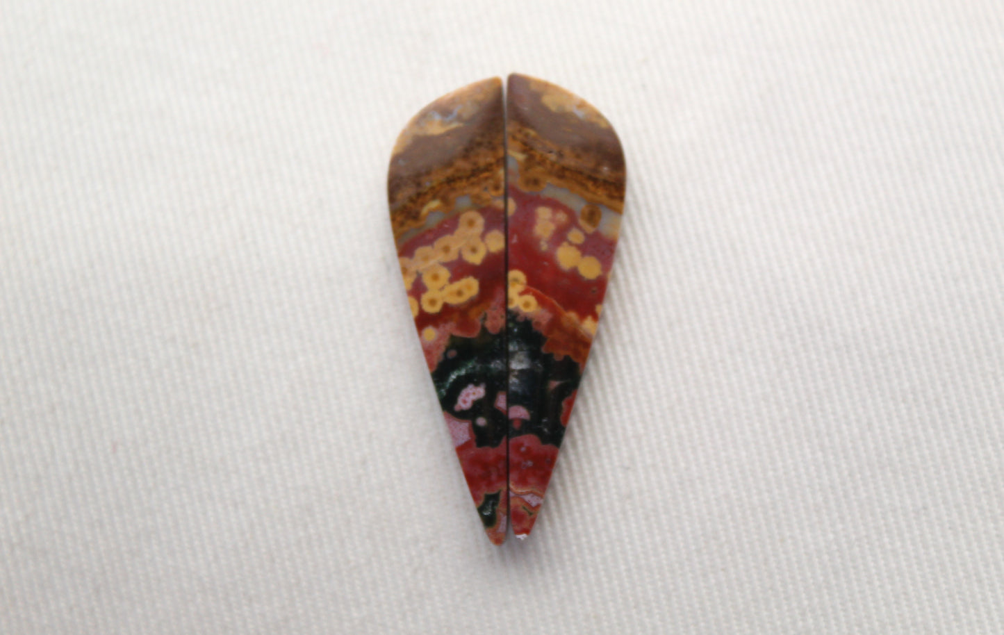 Multicolor River Jasper Pair Cabochon Gemstone