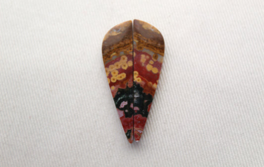 Multicolor River Jasper Pair Cabochon Gemstone