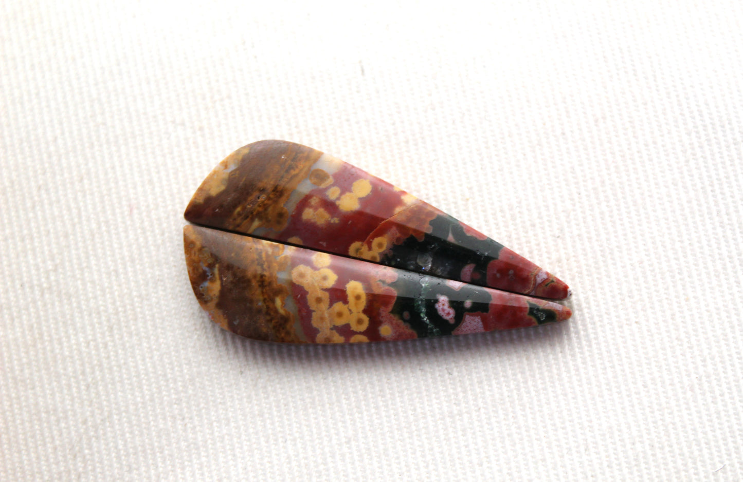 Multicolor River Jasper Pair Cabochon Gemstone