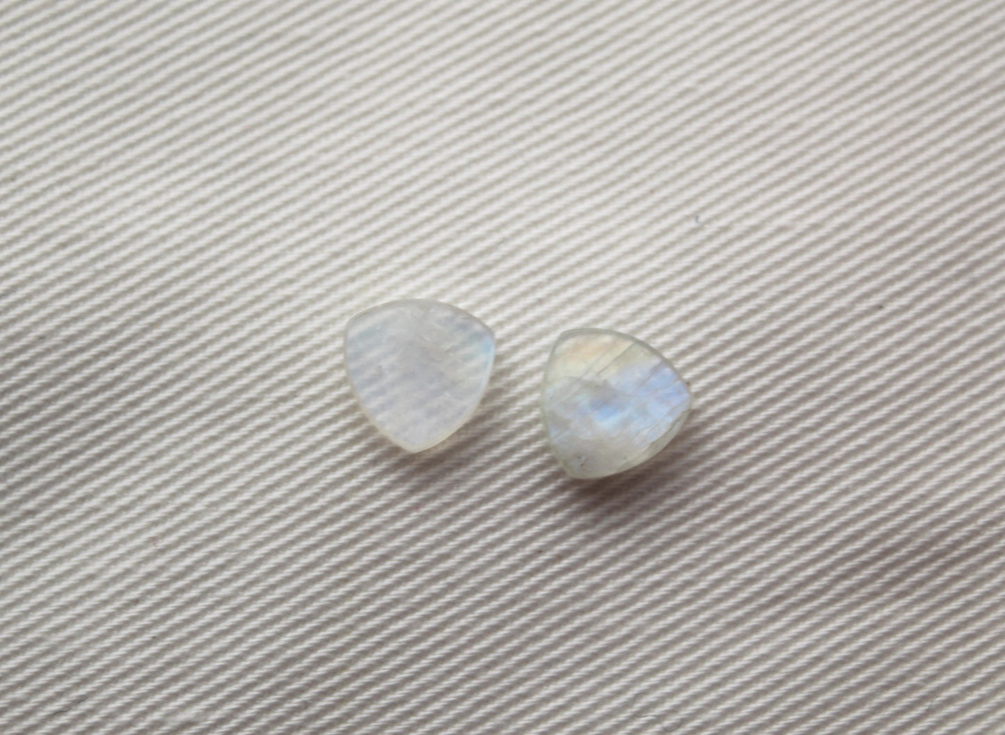 Paire de cabochons plats en pierre de lune blanche 10 MM Pierres gemmes rondes