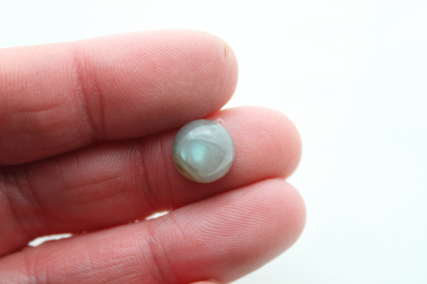 DEUX cabochons Labradorite ronds 10MM Gemme bleue