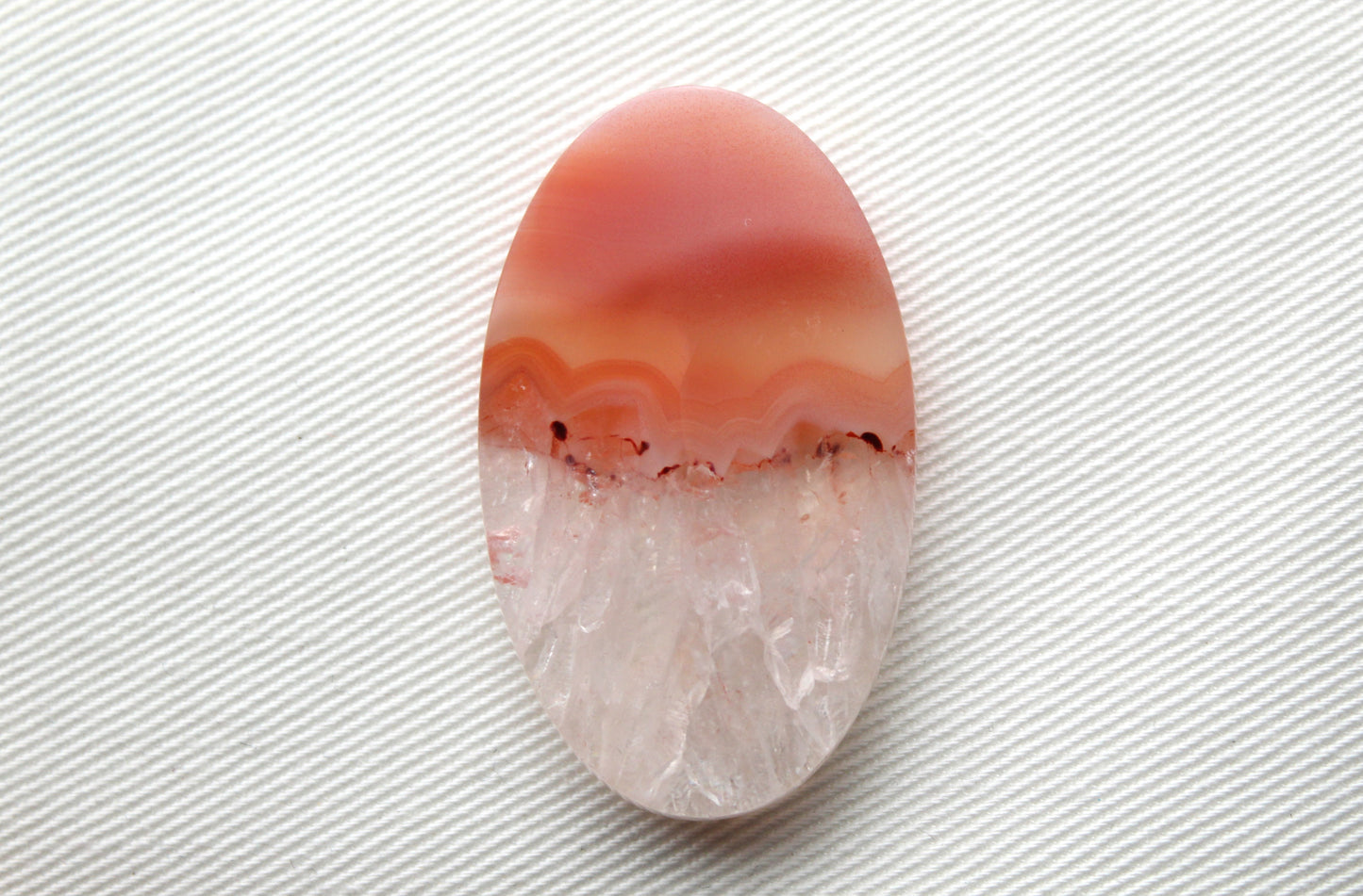 Banded Agate Cabochon Gemstone orange Oval