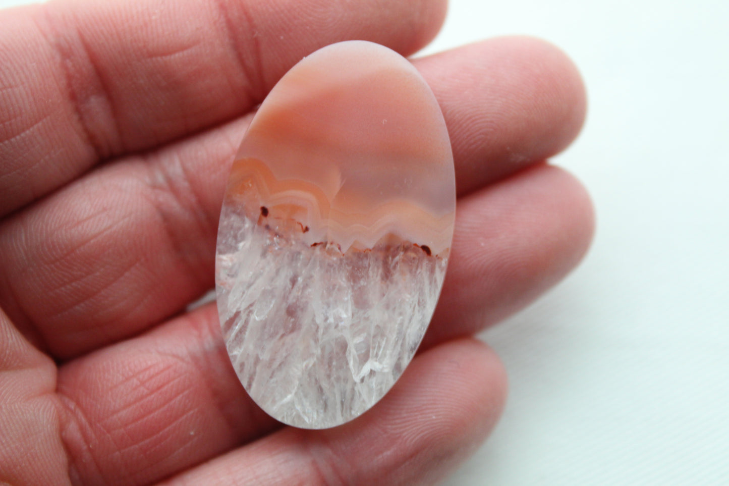 Banded Agate Cabochon Gemstone orange Oval