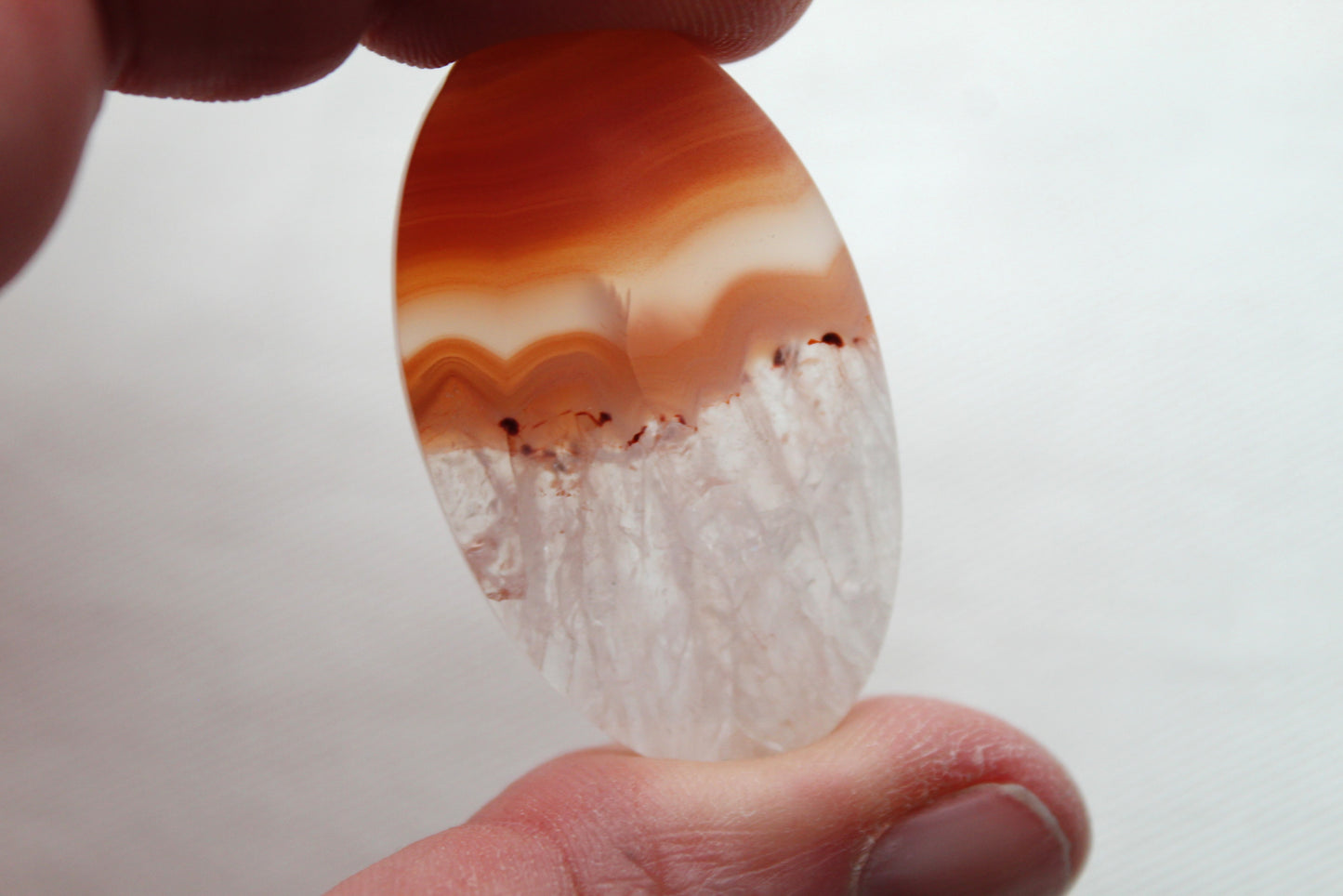 Banded Agate Cabochon Gemstone orange Oval