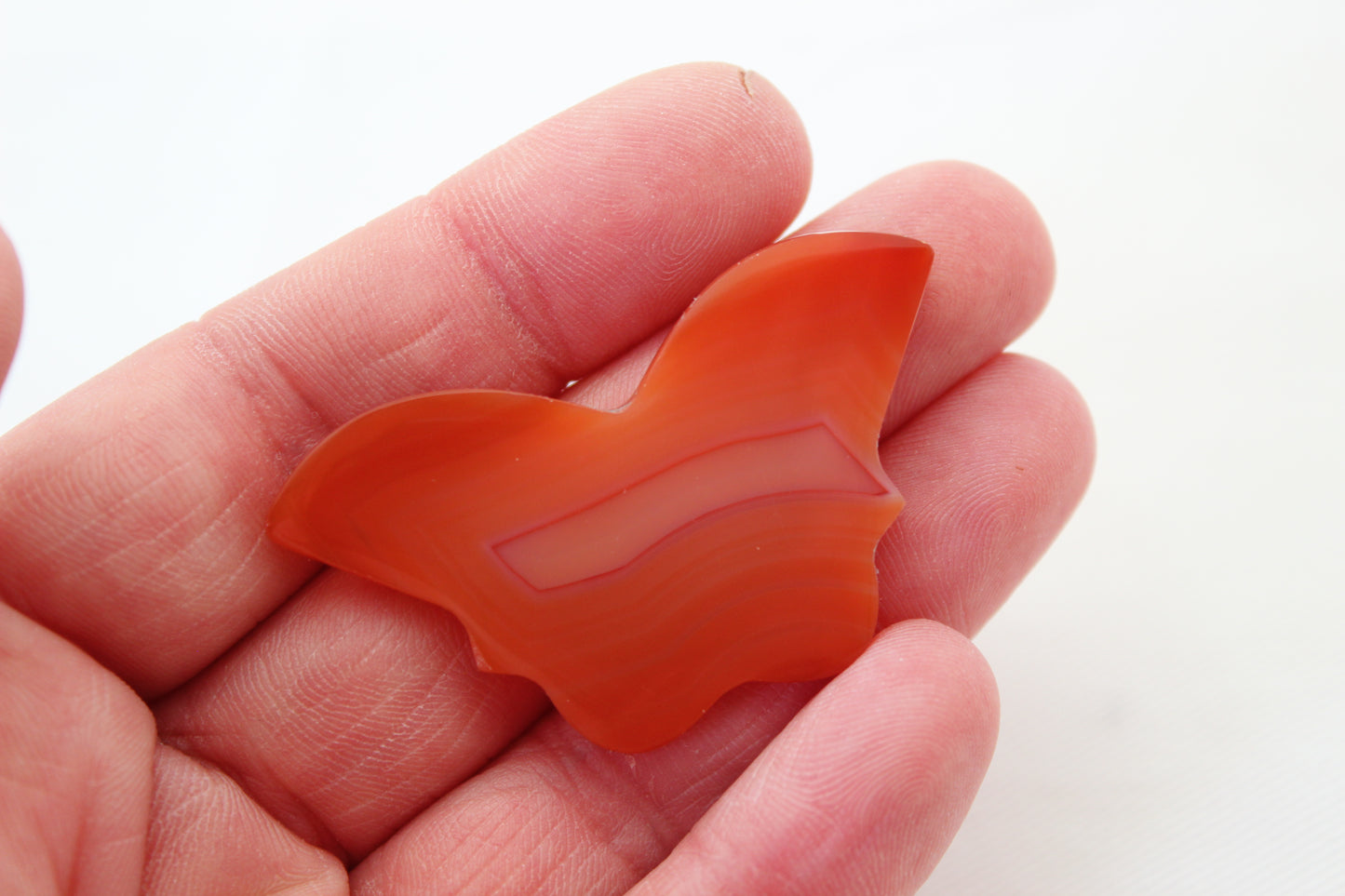 Butterfly Banded Agate Cabochon Gemstone orange clear