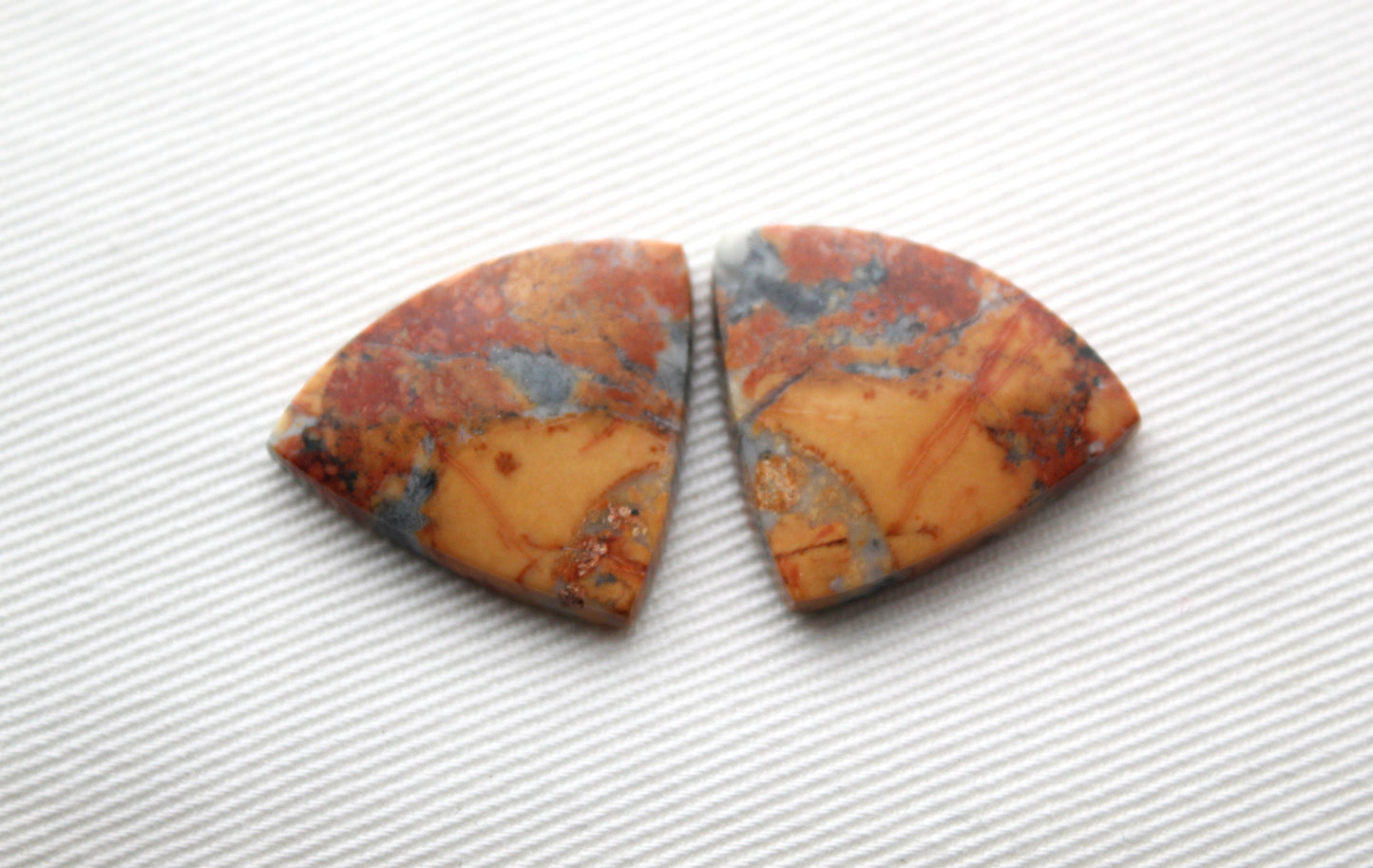 Maligano Jasper cabochons pair Gemstone trillion