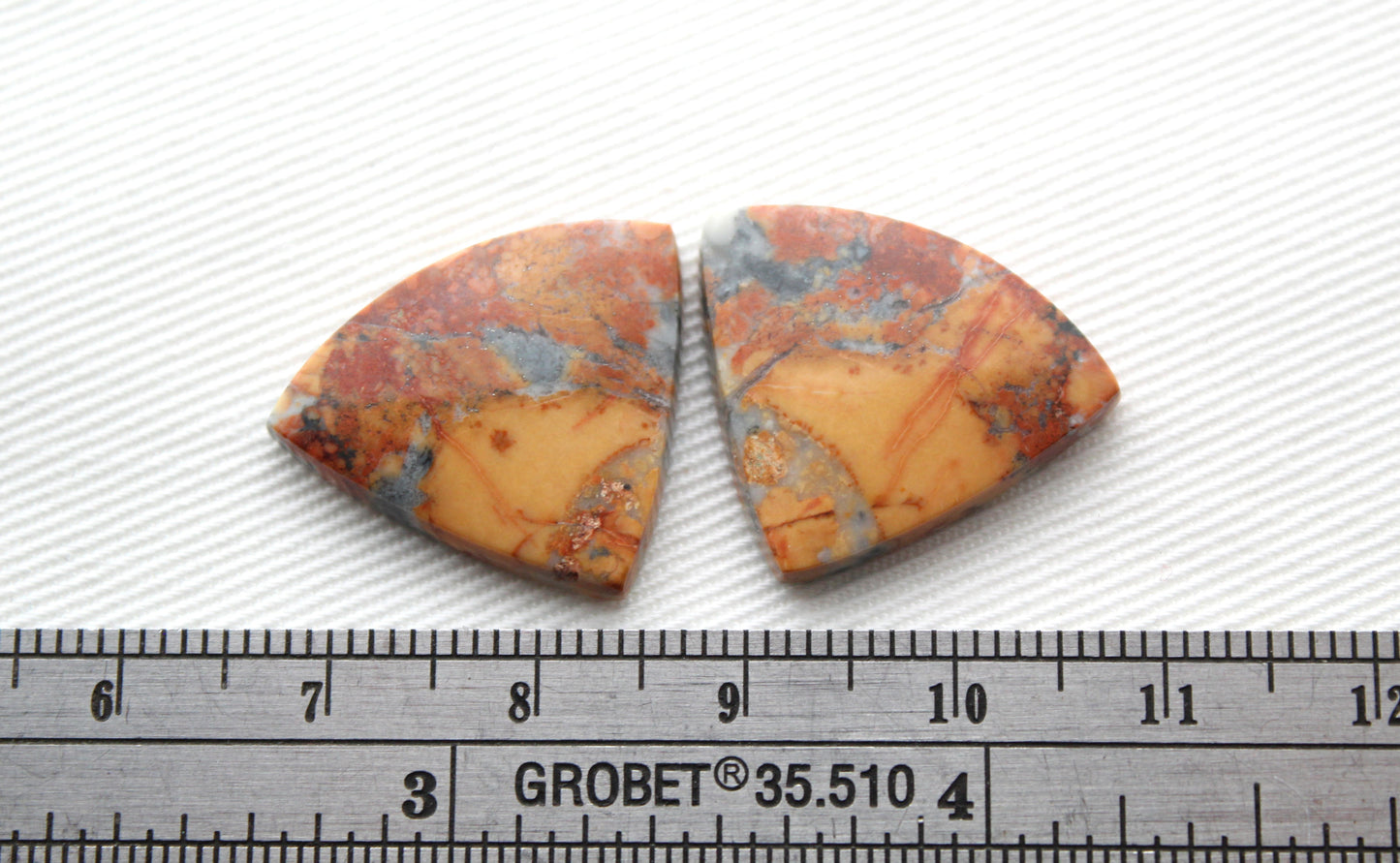 Maligano Jasper cabochons pair Gemstone trillion