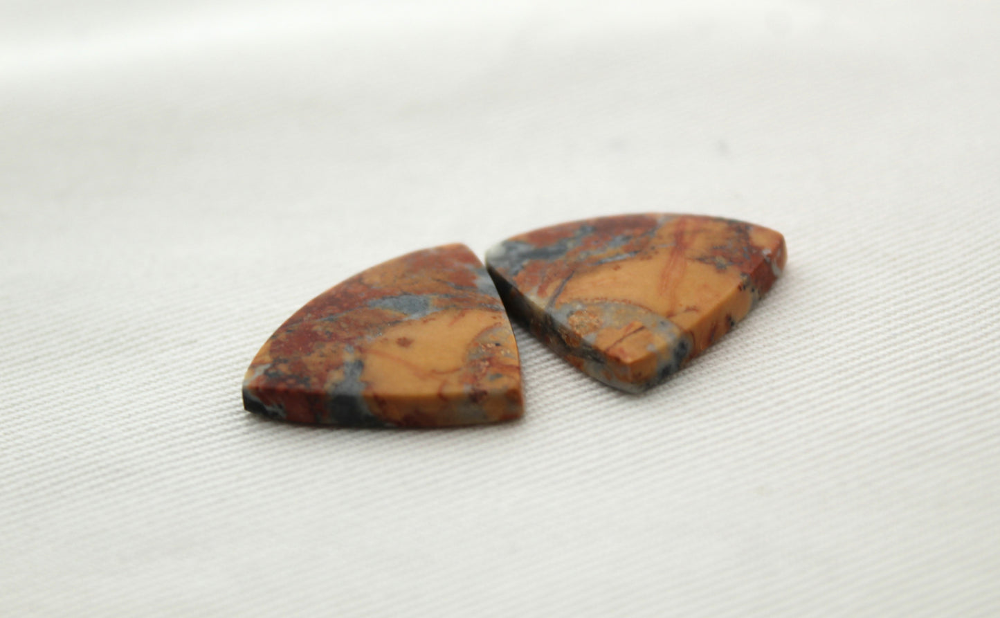 Maligano Jasper cabochons pair Gemstone trillion