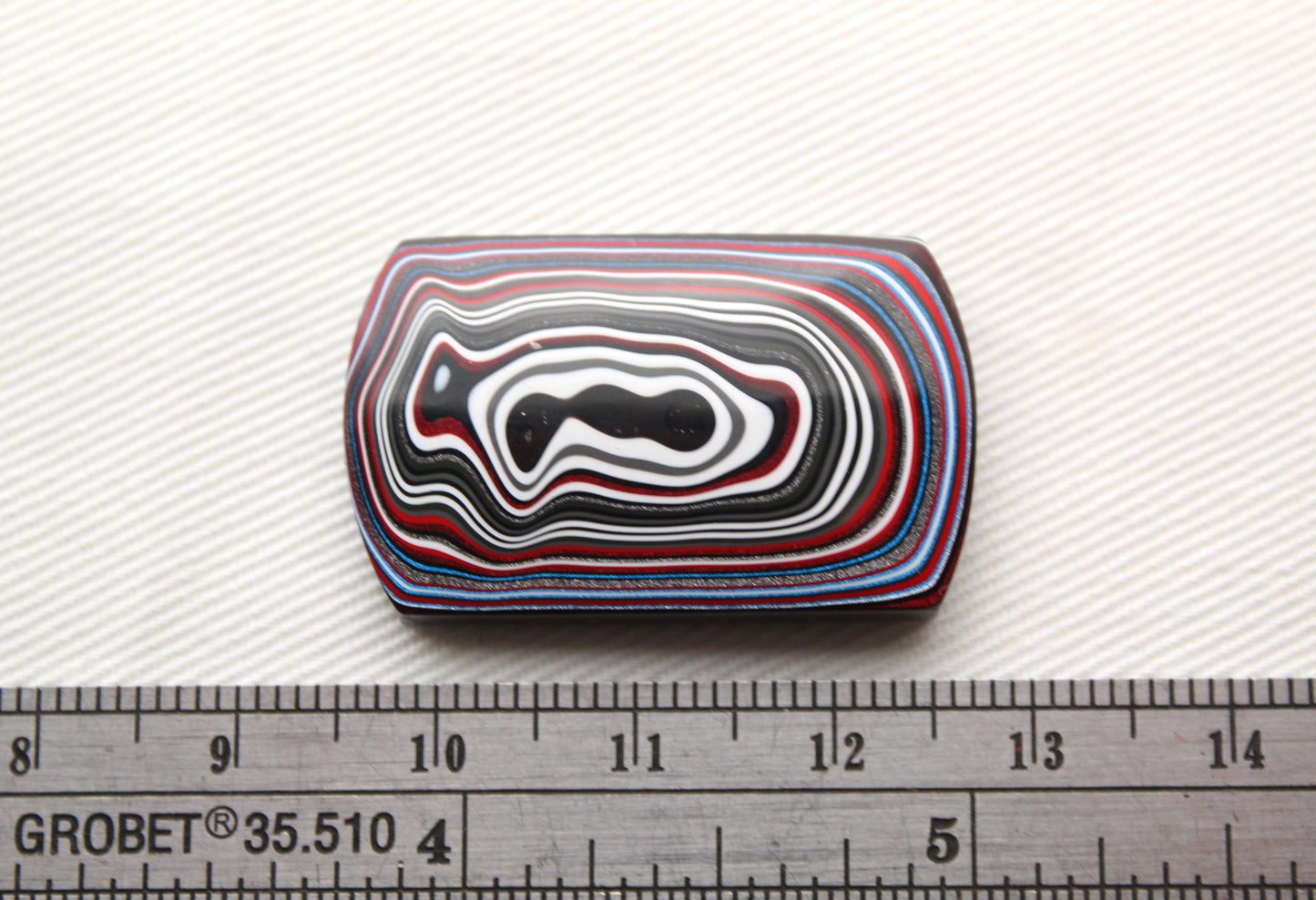 Rectangle Fordite Cabochon white red black blue Cushion