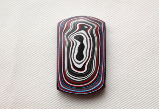 Rectangle Fordite Cabochon white red black blue Cushion