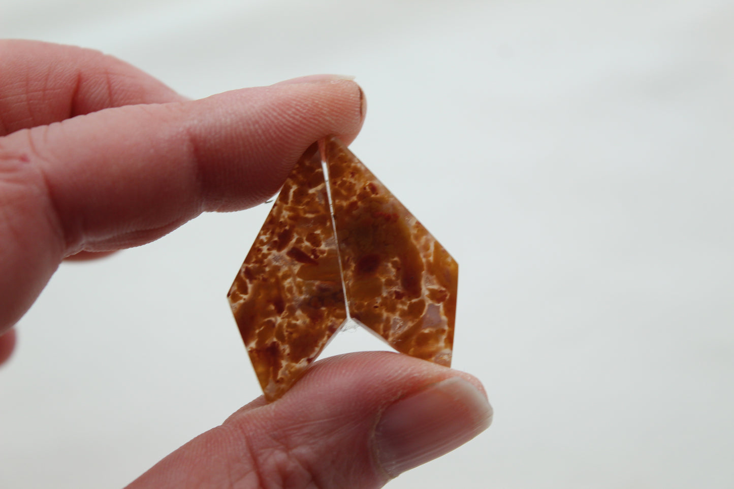 Pair of Mexican Agate Cabochons Freeform gemstones