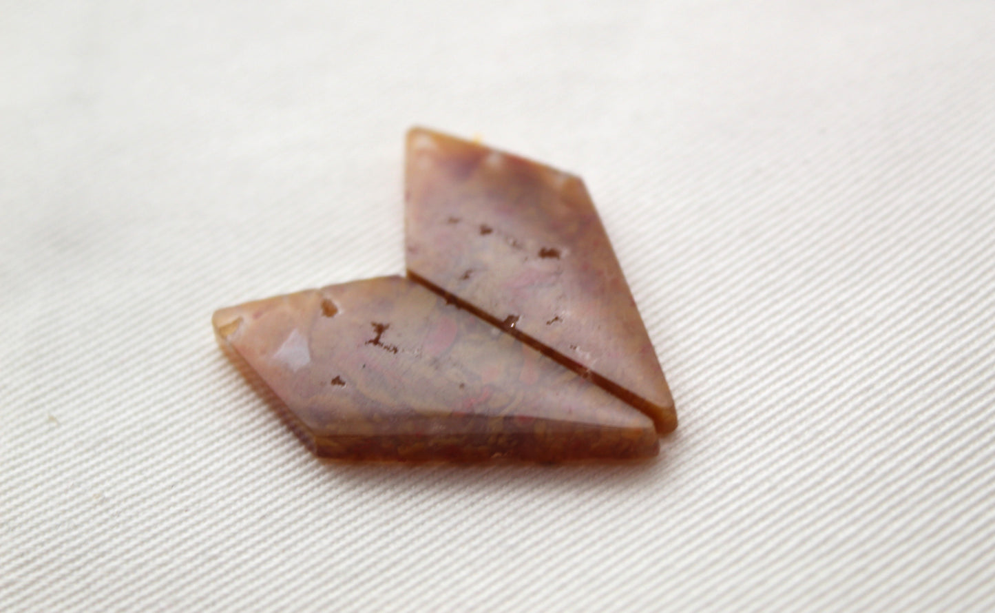 Pair of Mexican Agate Cabochons Freeform gemstones