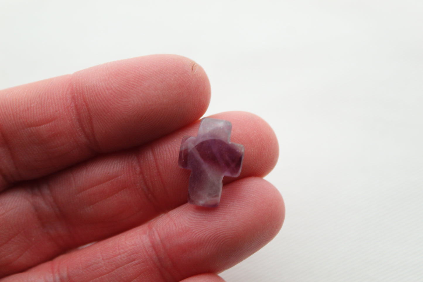 Pair of fluorite cabochons Gemstones Cross 12X16MM