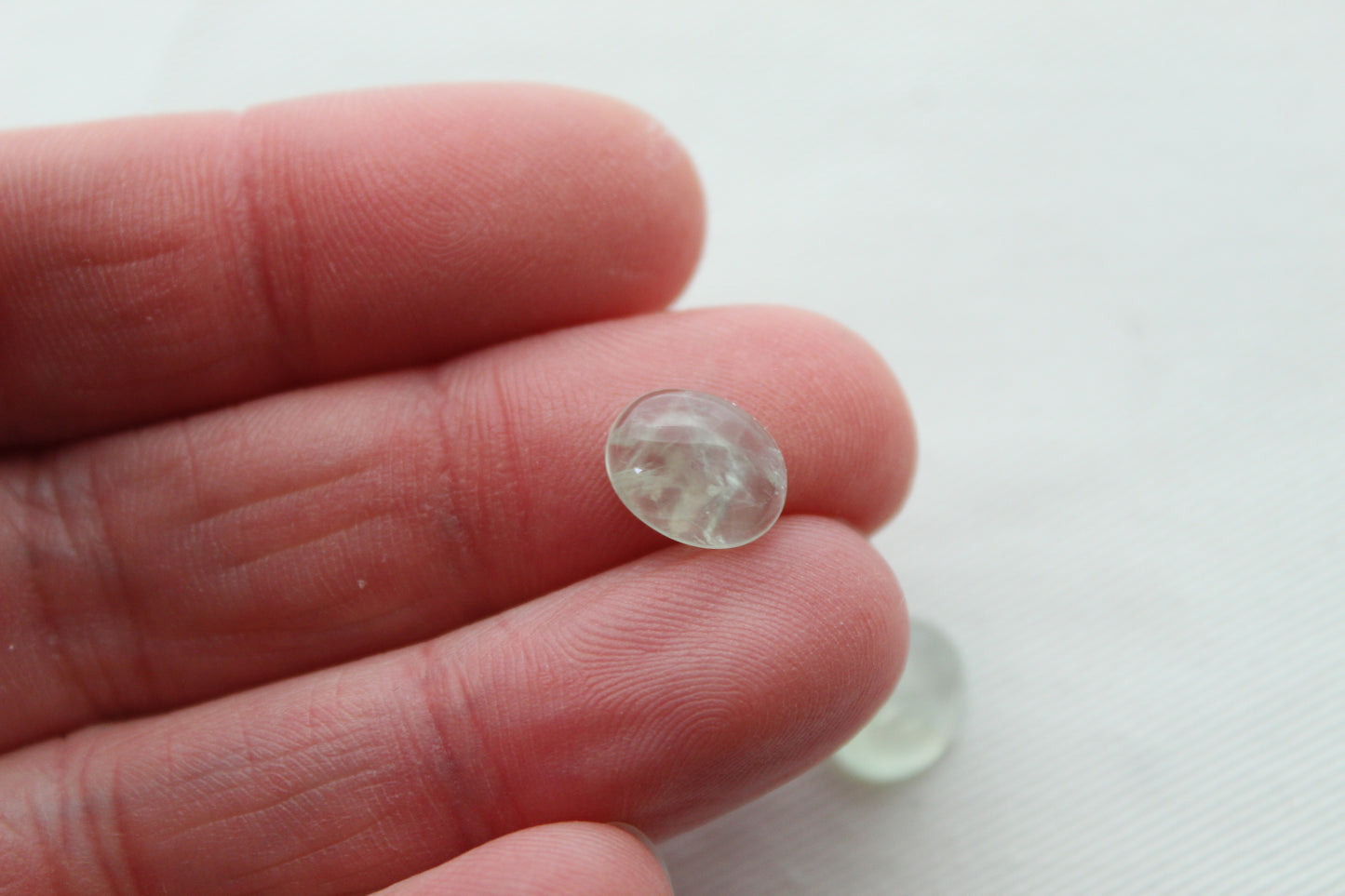 TWO prehnite cabochons Gemstones Oval 8x10MM