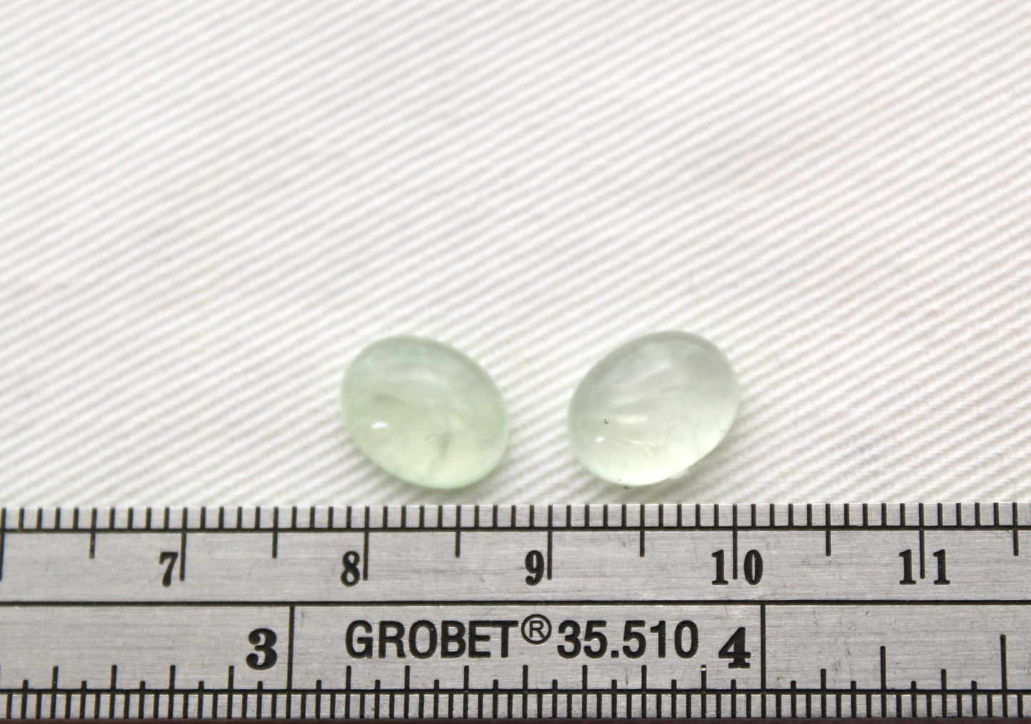 TWO prehnite cabochons Gemstones Oval 8x10MM