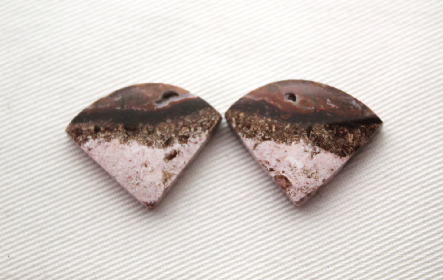 Indonesian Pink Jasper Pair Cabochons Gemstone natural