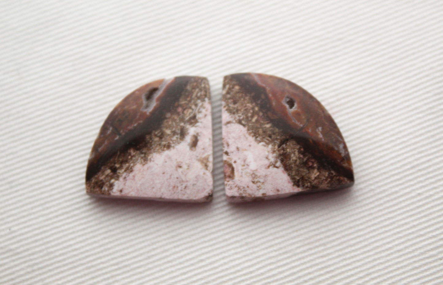 Indonesian Pink Jasper Pair Cabochons Gemstone natural