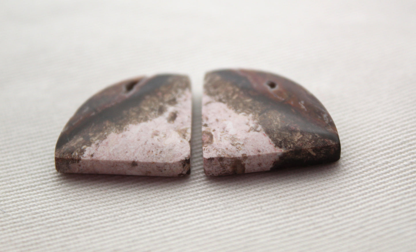 Indonesian Pink Jasper Pair Cabochons Gemstone natural