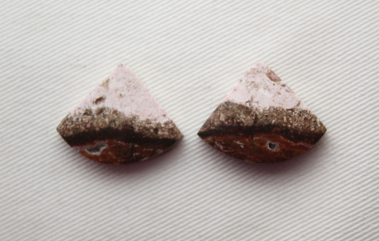 Indonesian Pink Jasper Pair Cabochons Gemstone natural