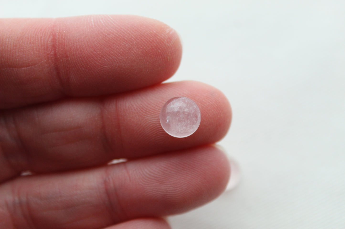 Pair of Pink Quartz cabochons Gemstones round 8MM