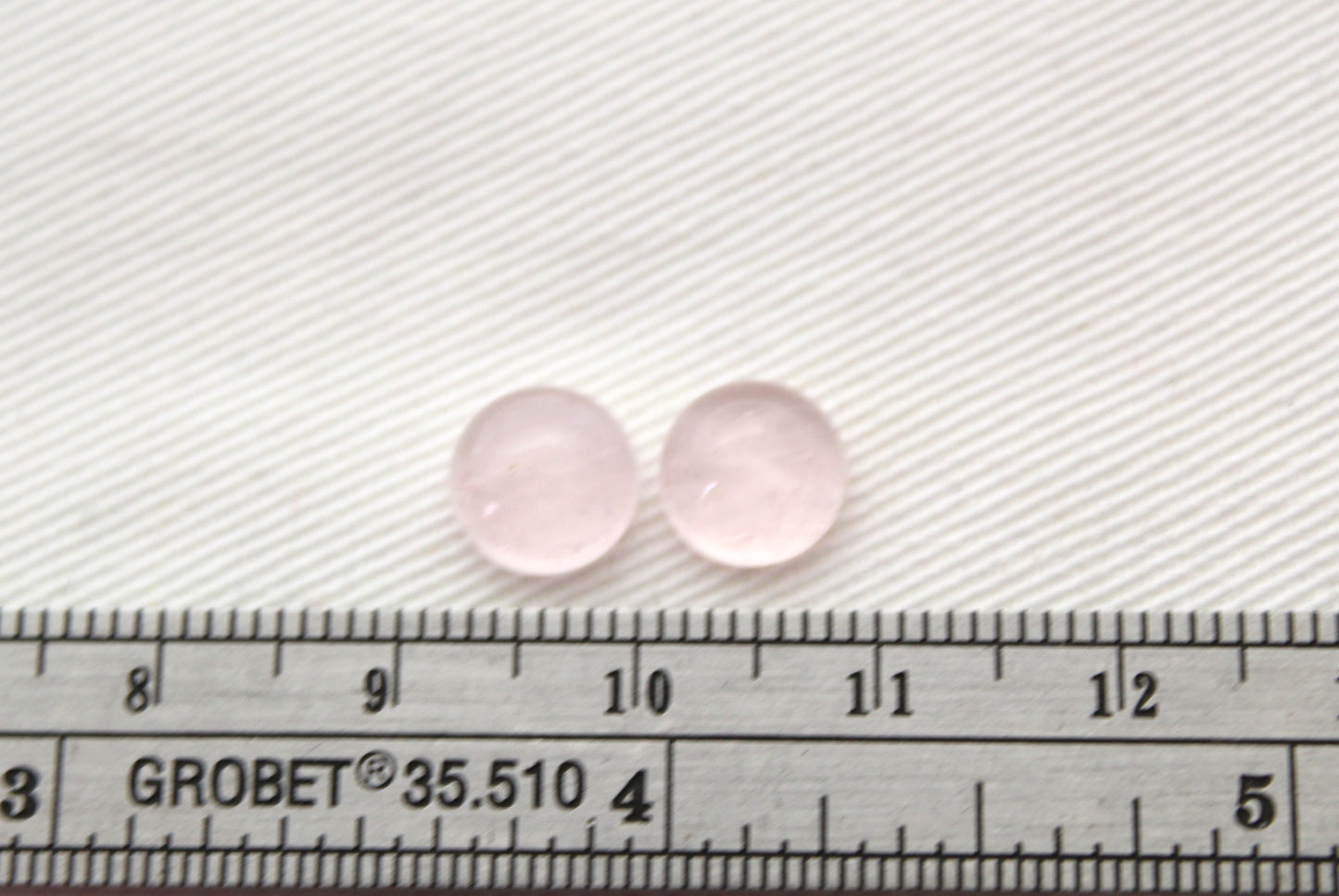 Pair of Pink Quartz cabochons Gemstones round 8MM