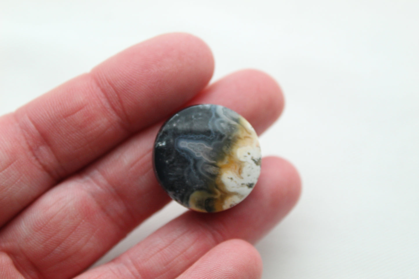 <tc>Agate Plume DOUBLET Cabochon goutte</tc>