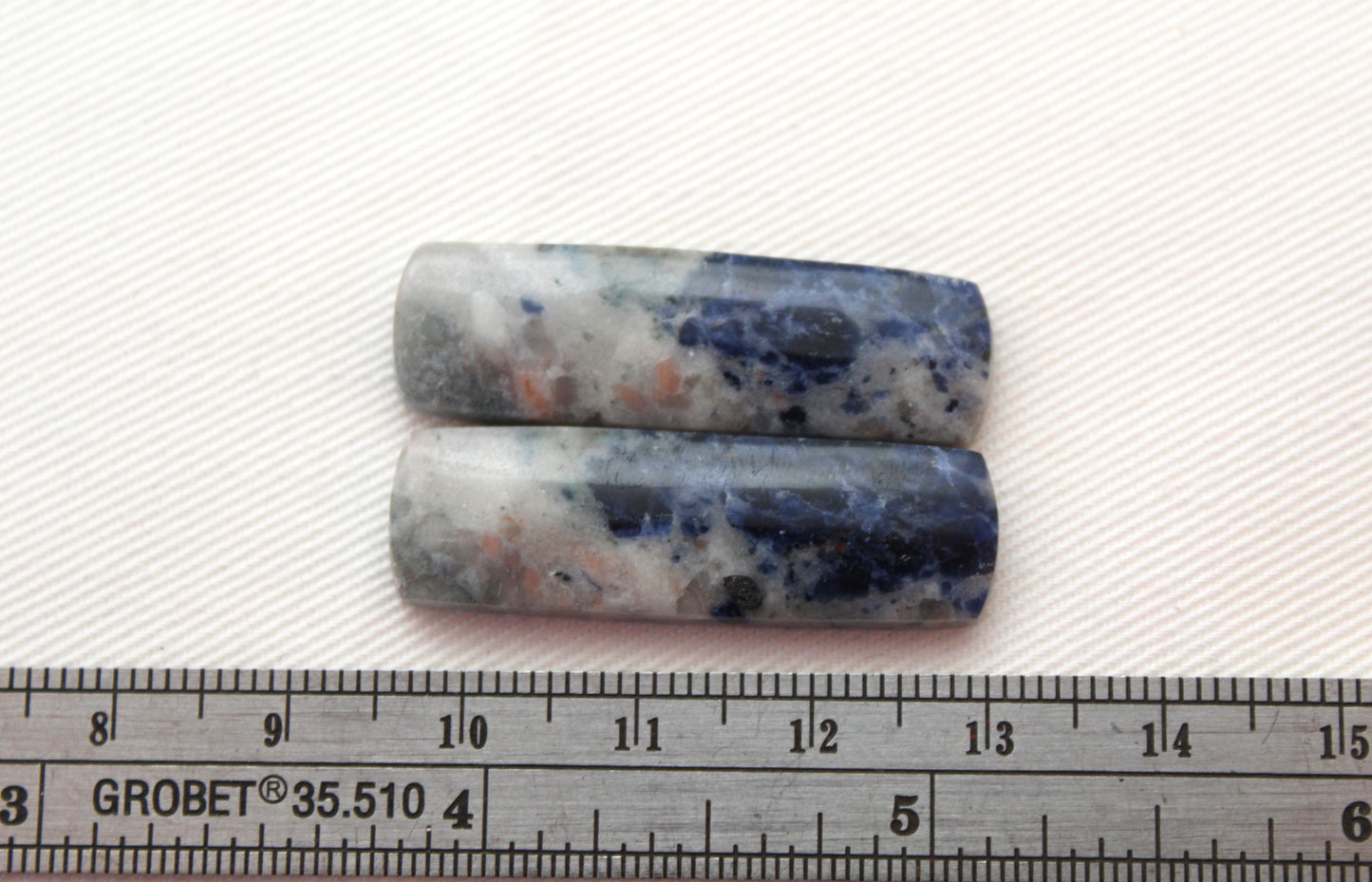 Sodalite pair of cabochons Gemstone blue rectangle