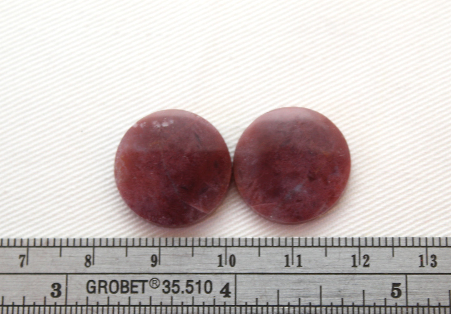 Pink Agate Pair Cabochons Gemstone round 18MM