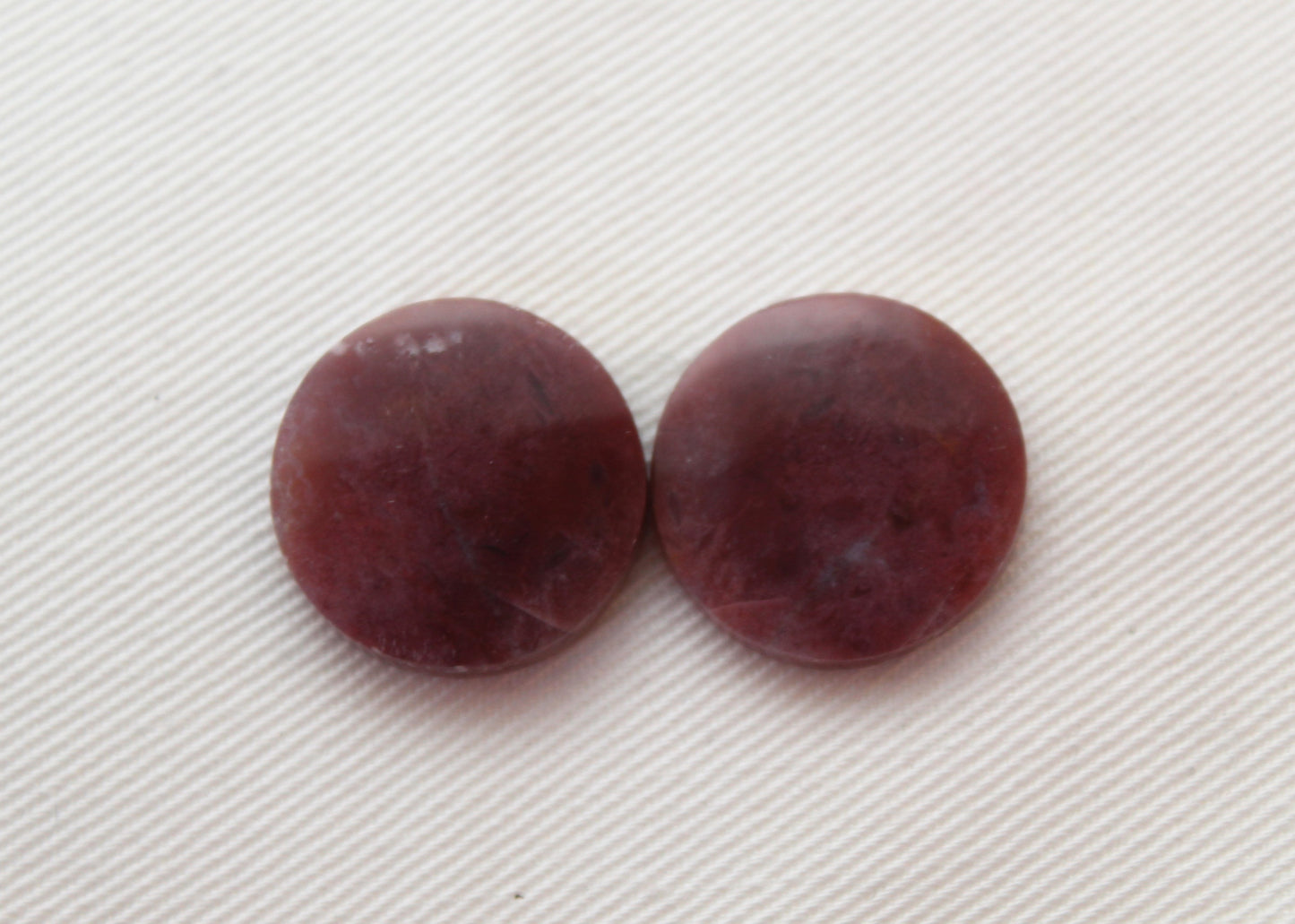 Pink Agate Pair Cabochons Gemstone round 18MM