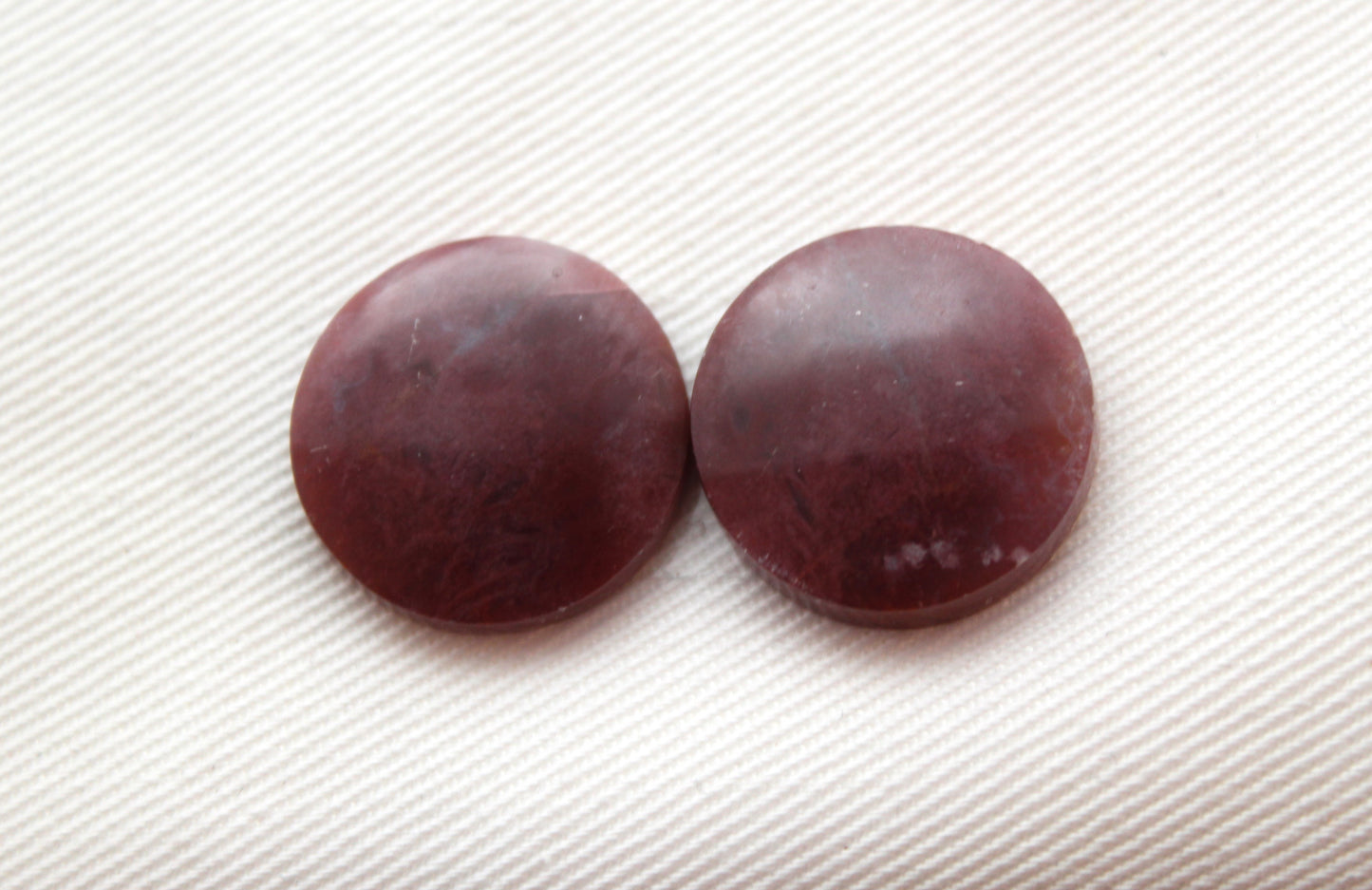 Pink Agate Pair Cabochons Gemstone round 18MM