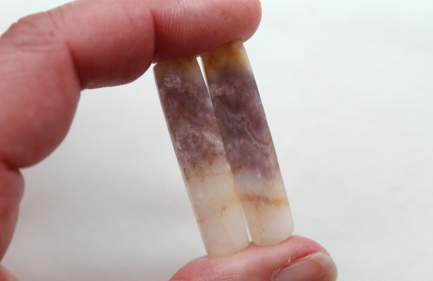 Amethyst Pair gemstone cabochons rectangle