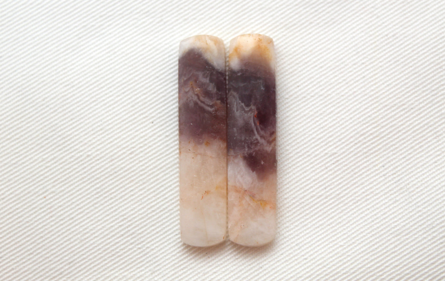 Amethyst Pair gemstone cabochons rectangle