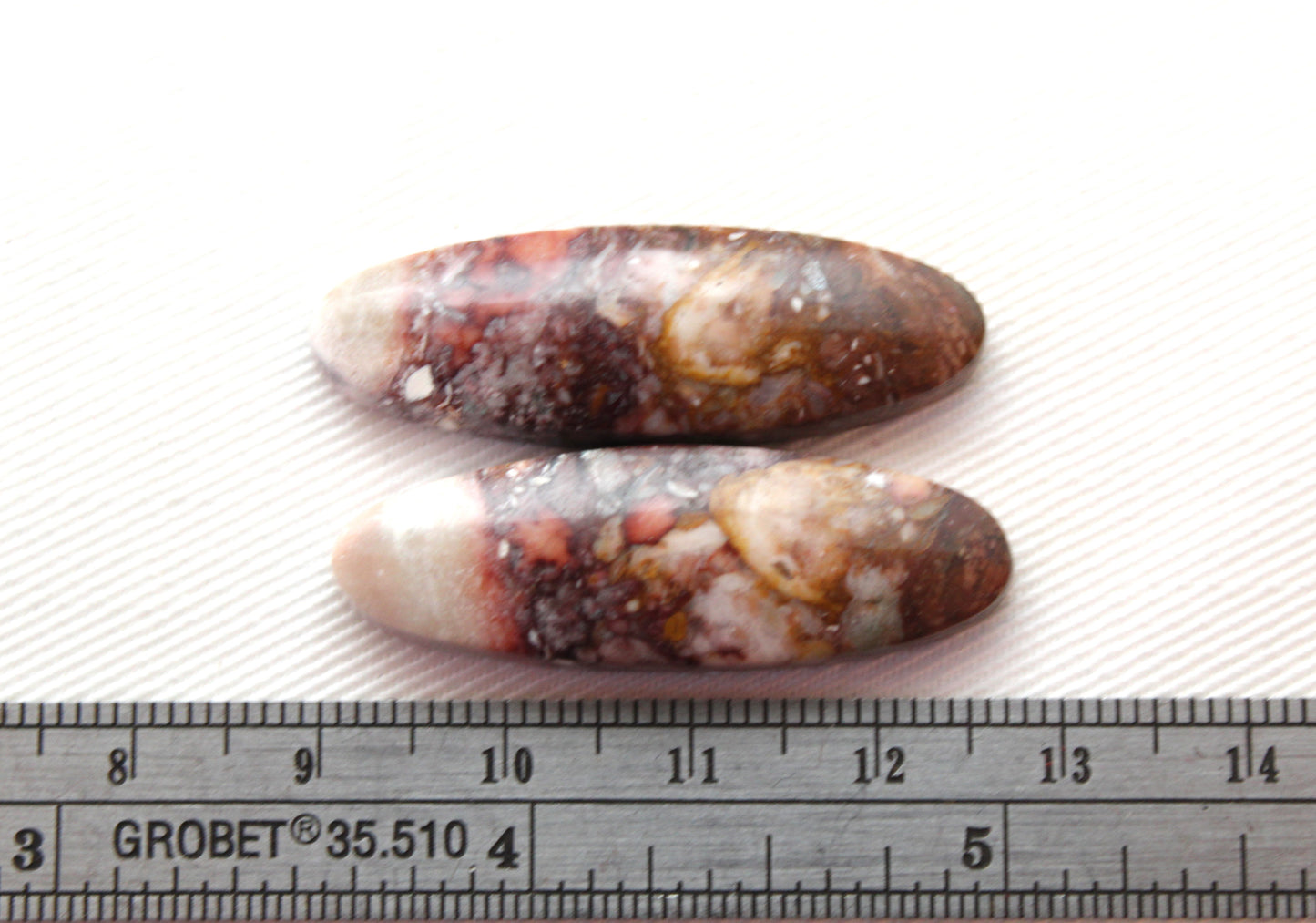 Rose Garden Jasper Cabochon Pair Gemstone Oval