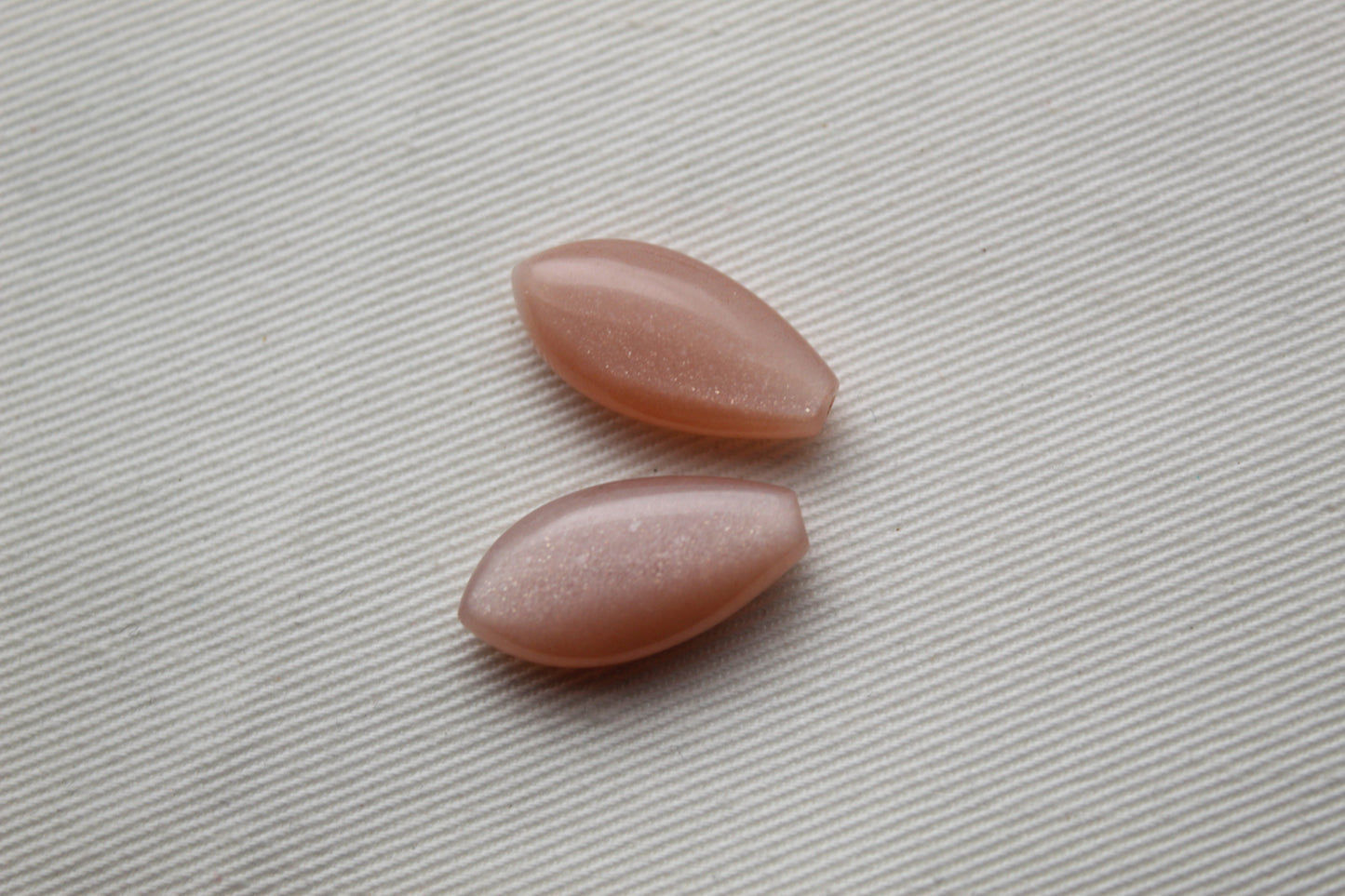 Pair of Peach Moonstone Gemstones top drilled