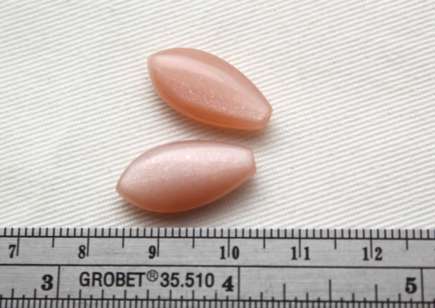 Pair of Peach Moonstone Gemstones top drilled