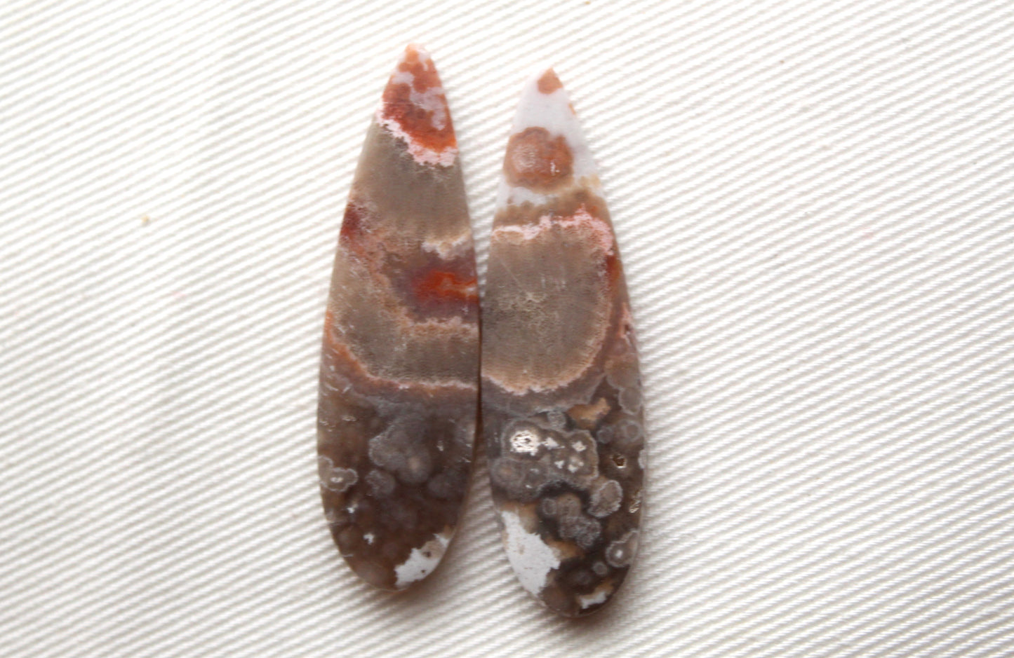 Orbicular Jasper Cabochon Pair Gemstones teardrop