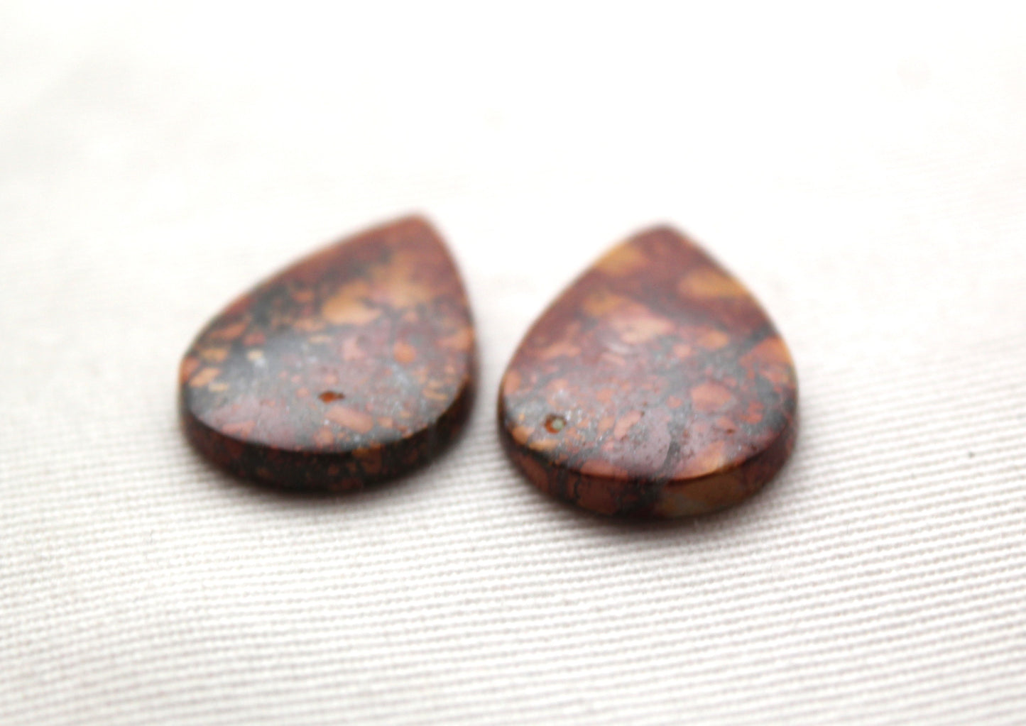 Orange Maligano Jasper cabochons pair Gemstone