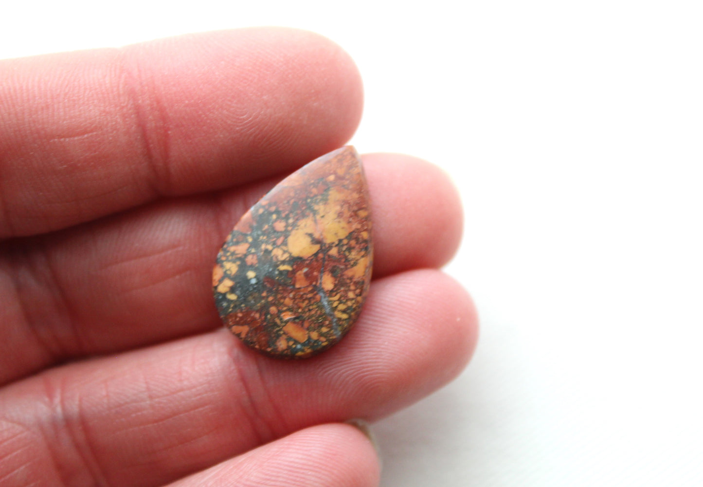 Orange Maligano Jasper cabochons pair Gemstone