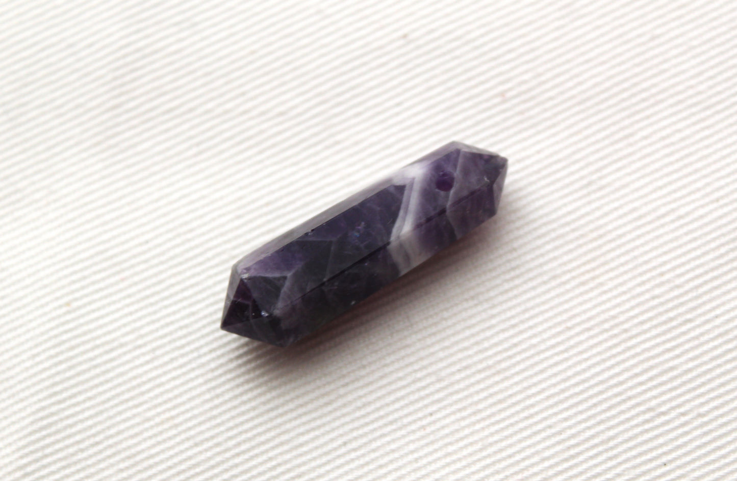 Amethyst Chevron double point Tower gemstone pendant size DRILLED