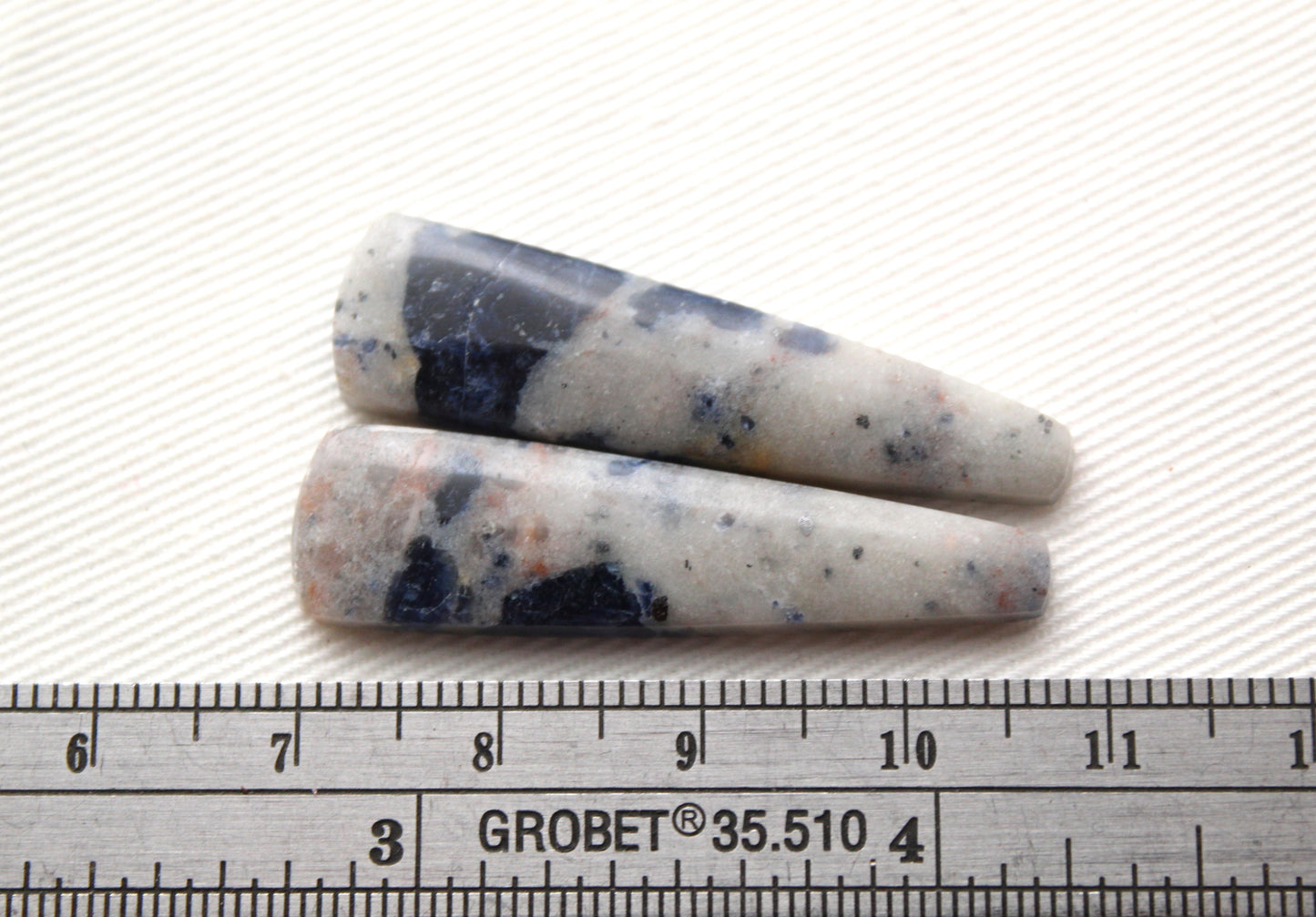 Sodalite pair of cabochons Gemstone blue grey