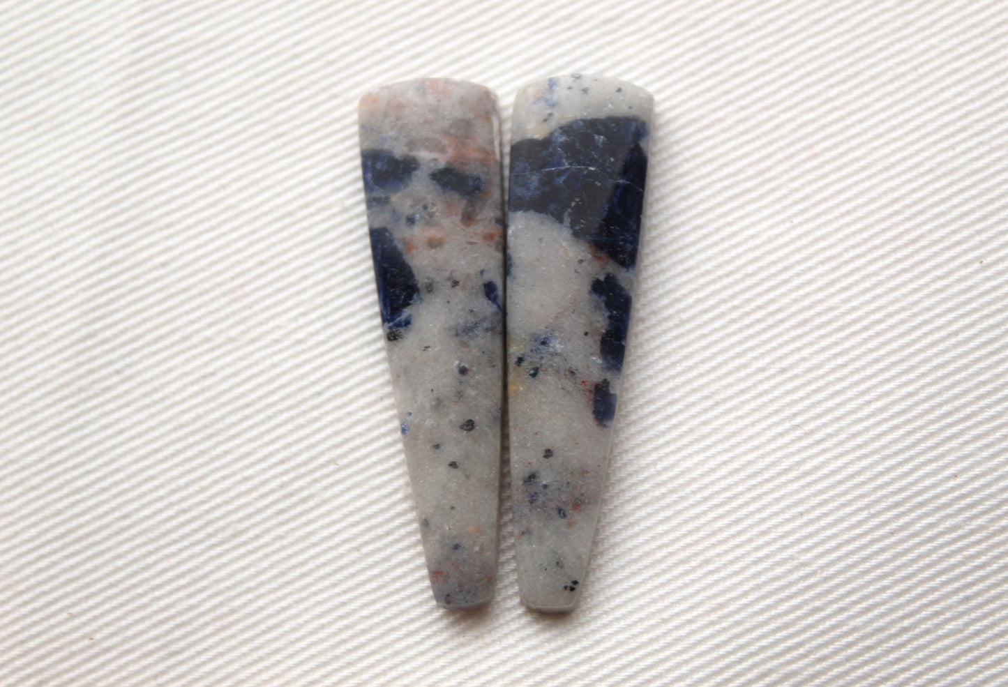 Sodalite pair of cabochons Gemstone blue grey