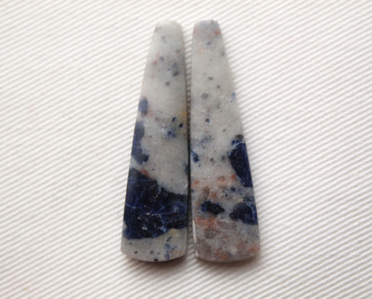 Sodalite pair of cabochons Gemstone blue grey