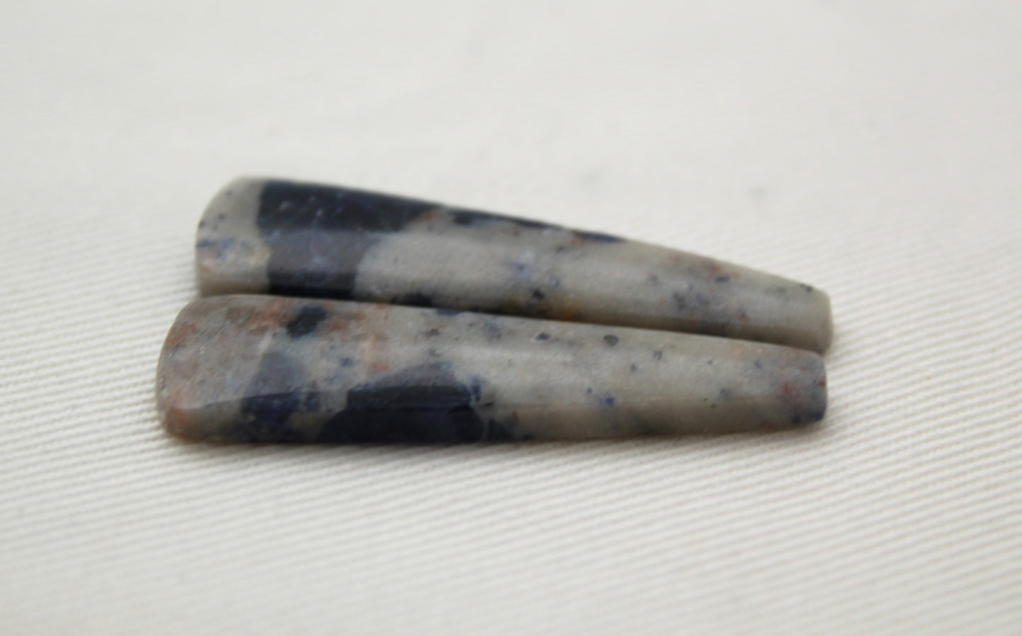 Sodalite pair of cabochons Gemstone blue grey