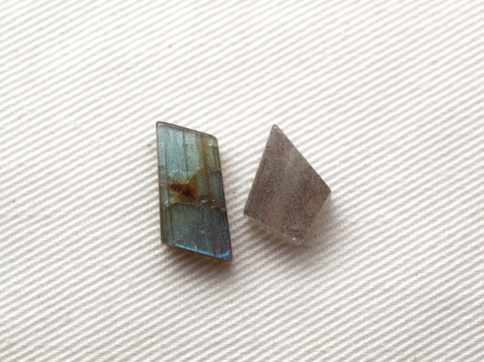 TWO Small Labradorite Cabochon gemstones