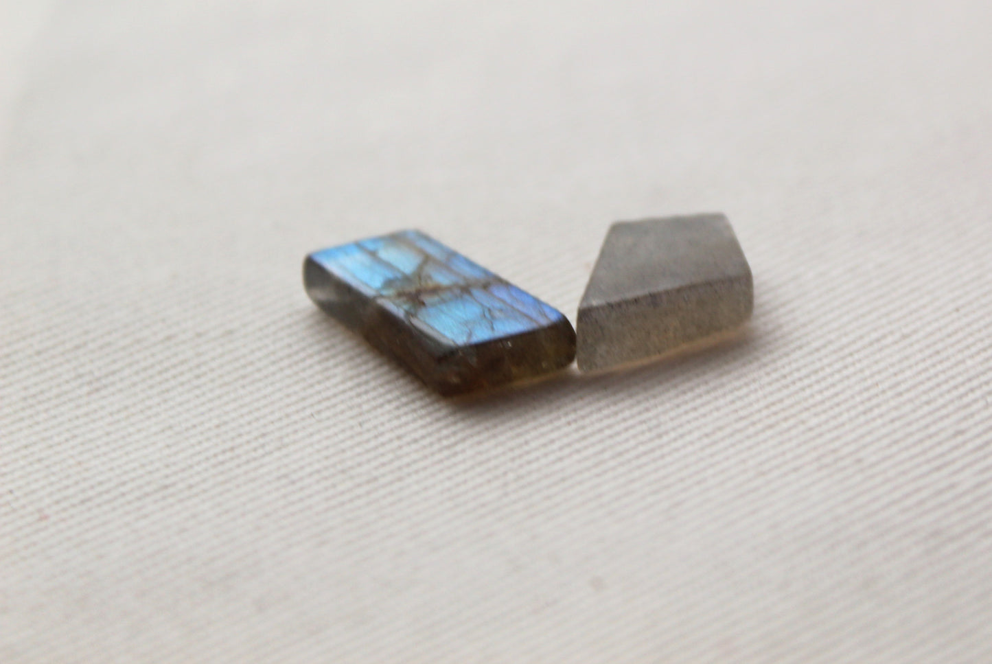 TWO Small Labradorite Cabochon gemstones