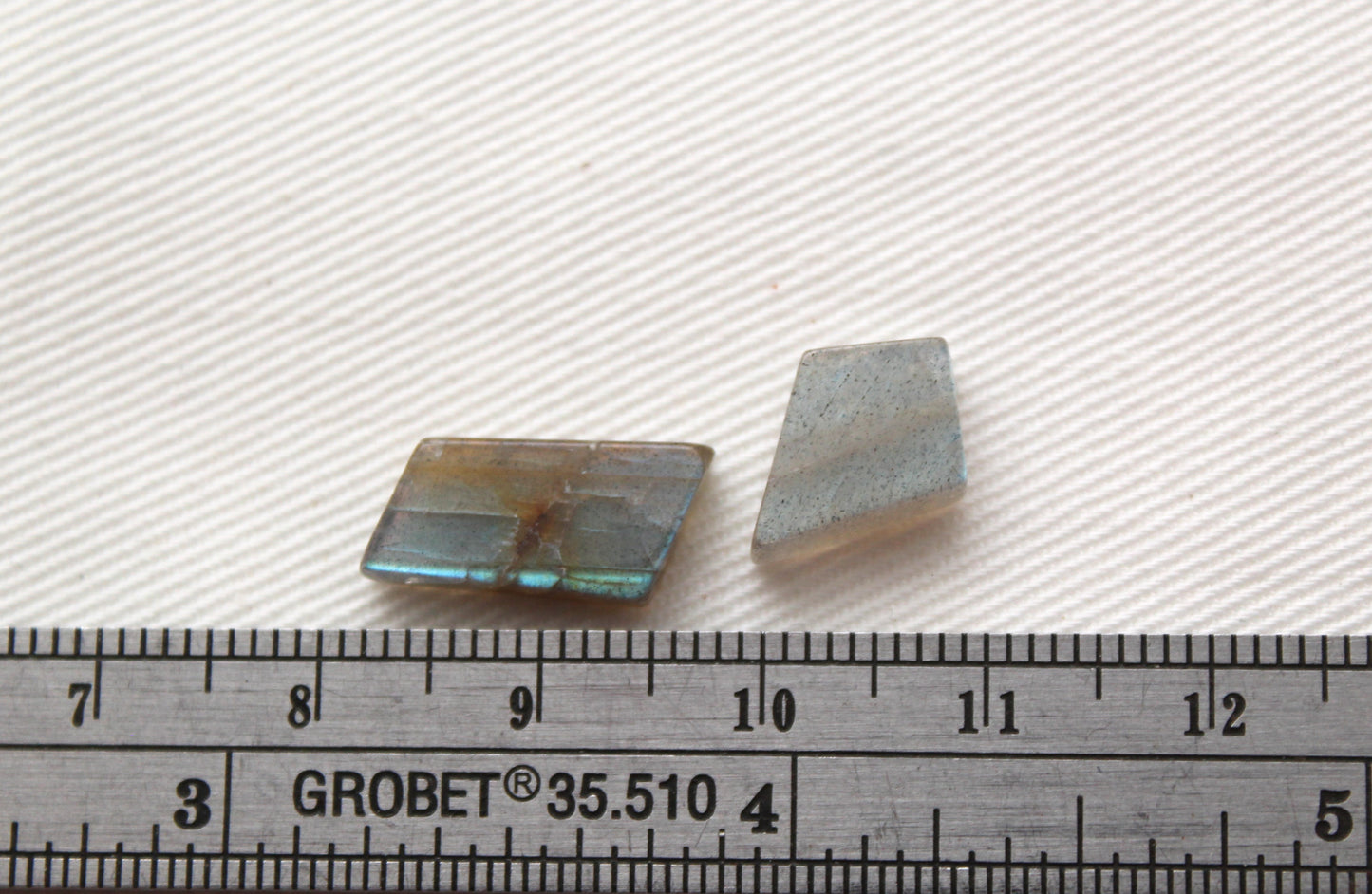 TWO Small Labradorite Cabochon gemstones